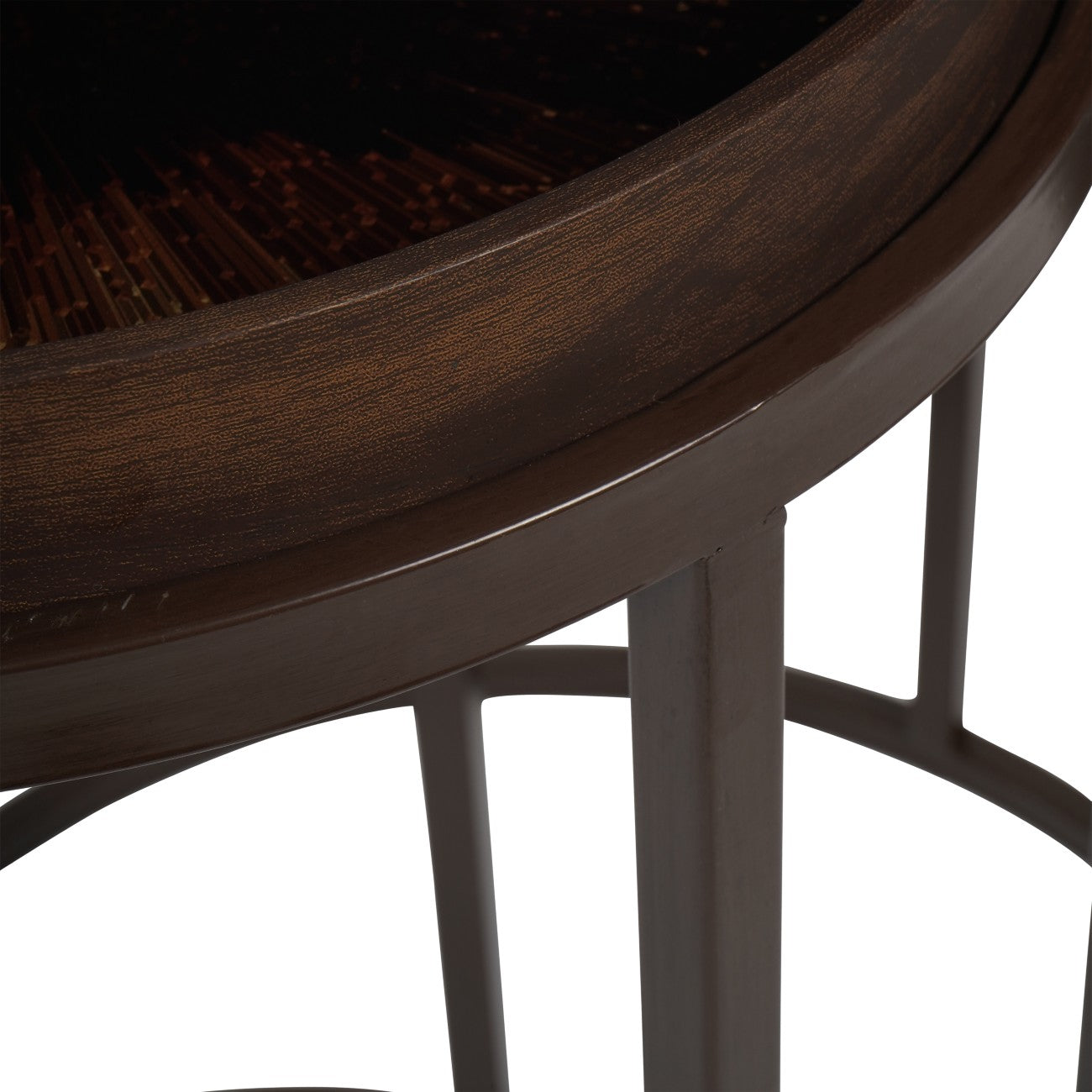 Golden Burst Tray Nesting Tables | Stylish Metal & Wood-Effect Side Table