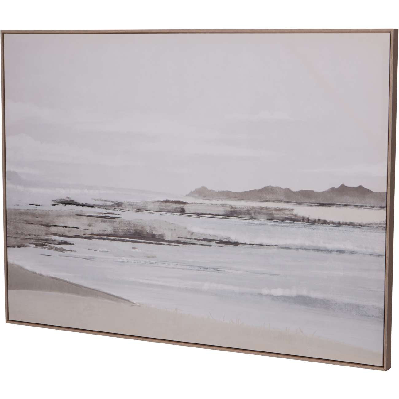 Blurred seascape framed canvas wall art