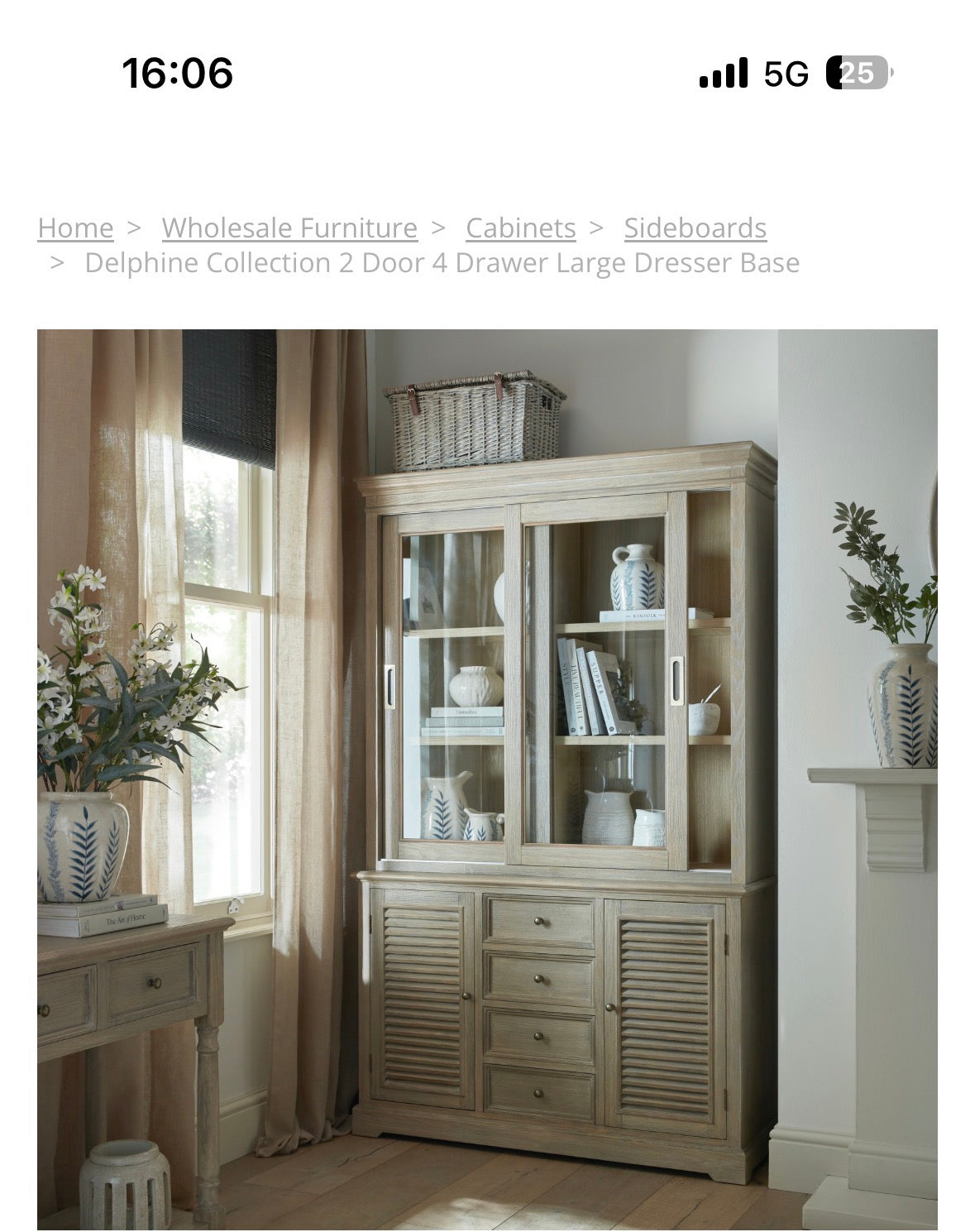 Delphine sliding door glass dresser top