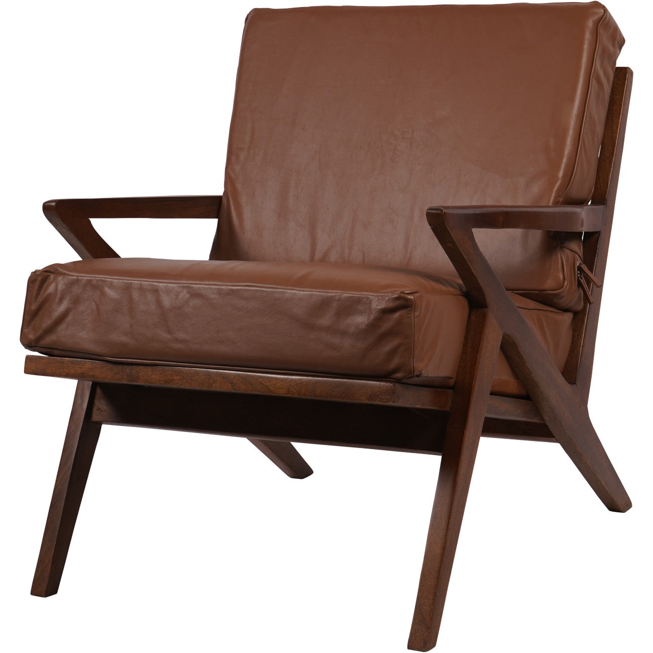 Atherton Wooden Leather Armchair