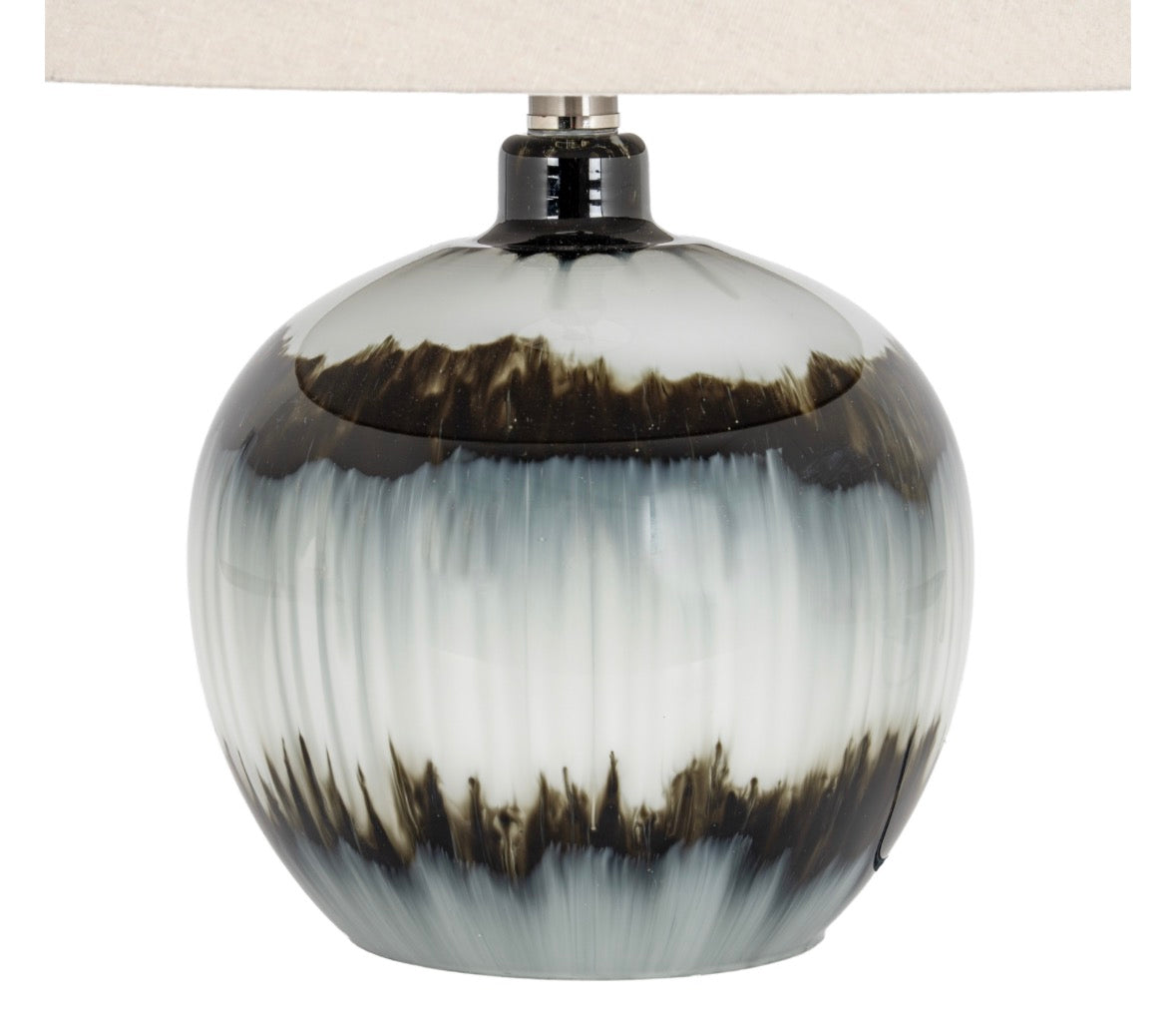 Midnight Shadows Squat Table Lamp With Linen