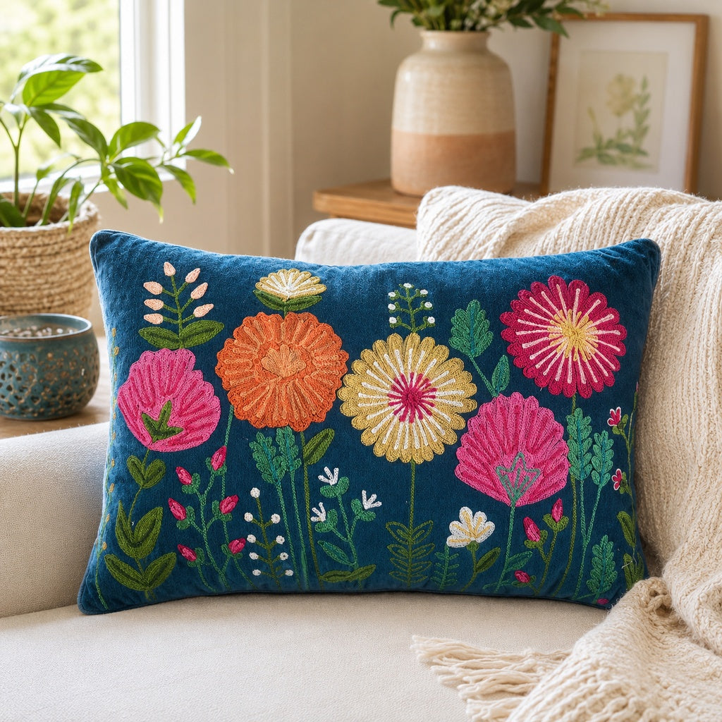 Ensley Velvet Cushion Teal