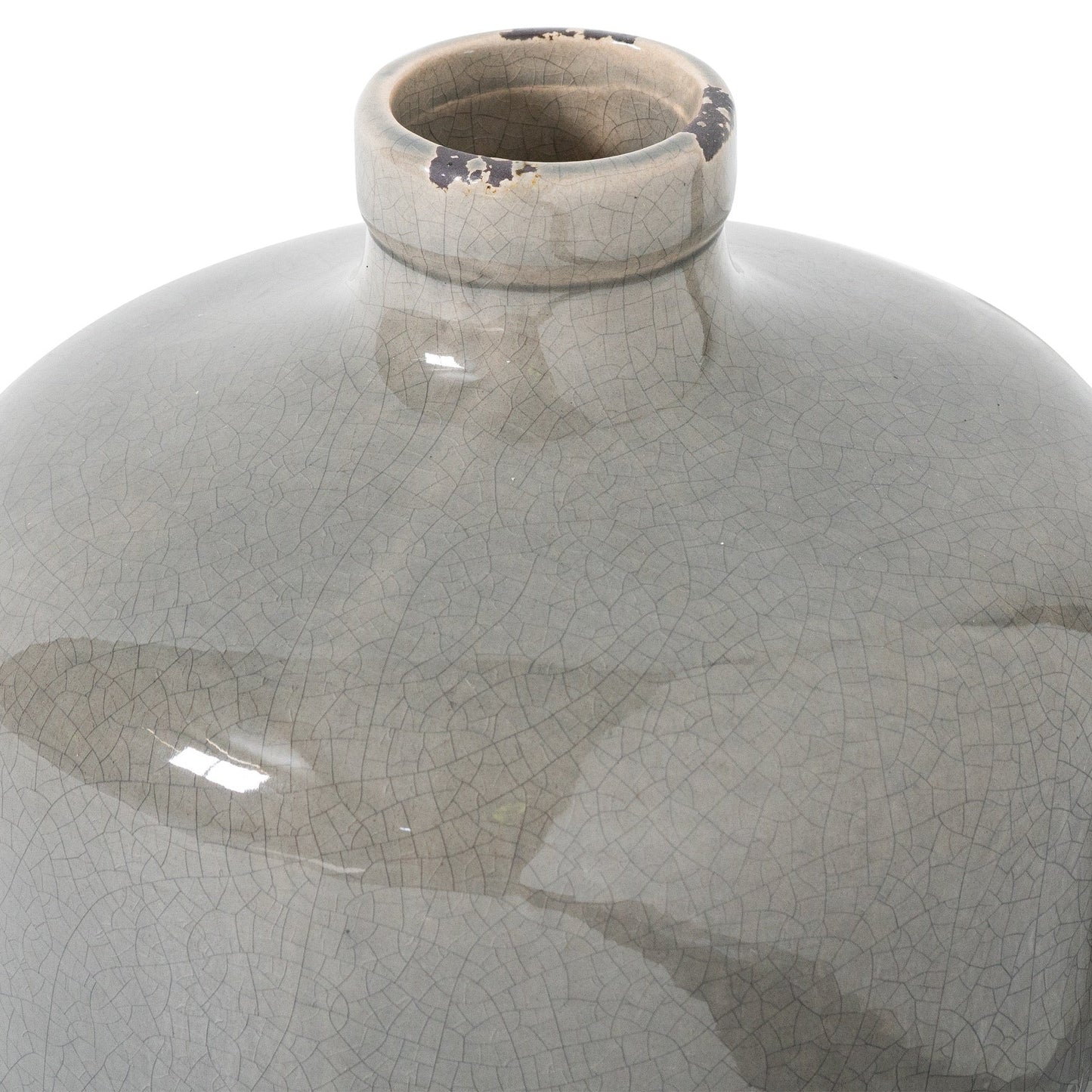 Garda Grey Glazed Eve Vase - Seasons Home Interiors