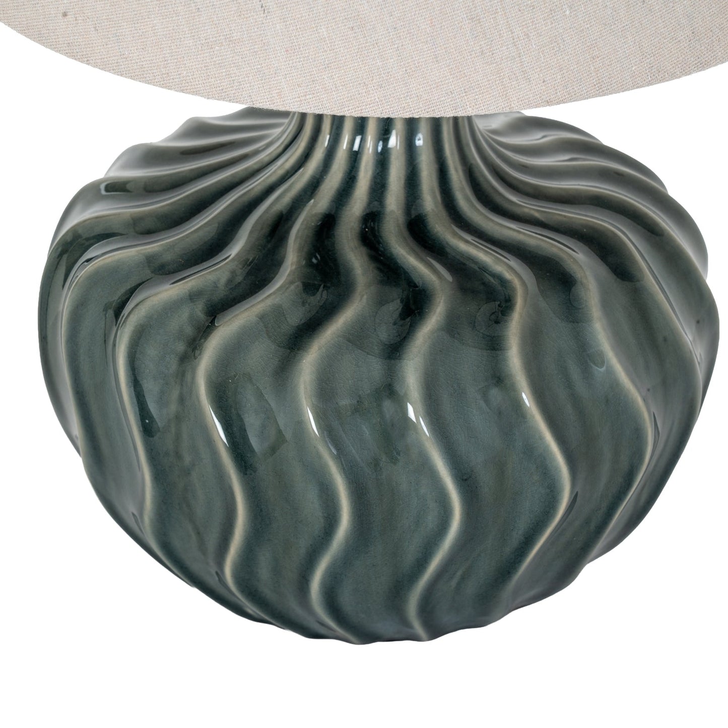 Veyla Ceramic Table Lamp With Linen Shade - Seasons Home Interiors