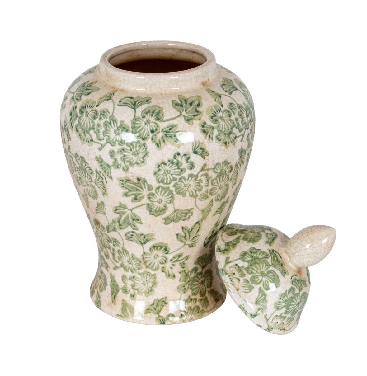 Green Clover Ginger Jar