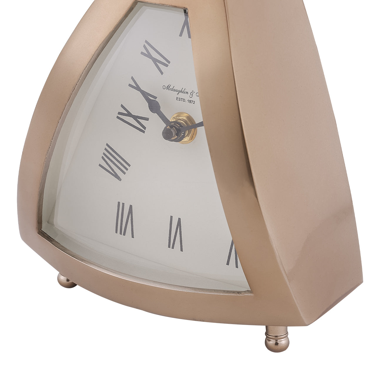 Isosceles Brass Curved Clock - small