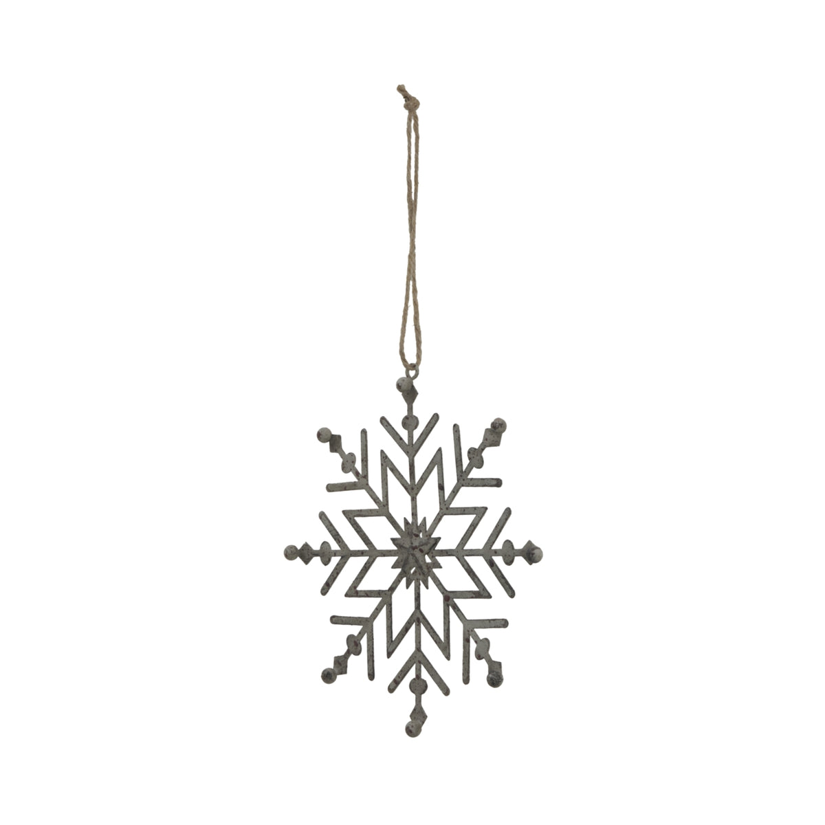 Rustic Hanging Ice Snowflake Decoration