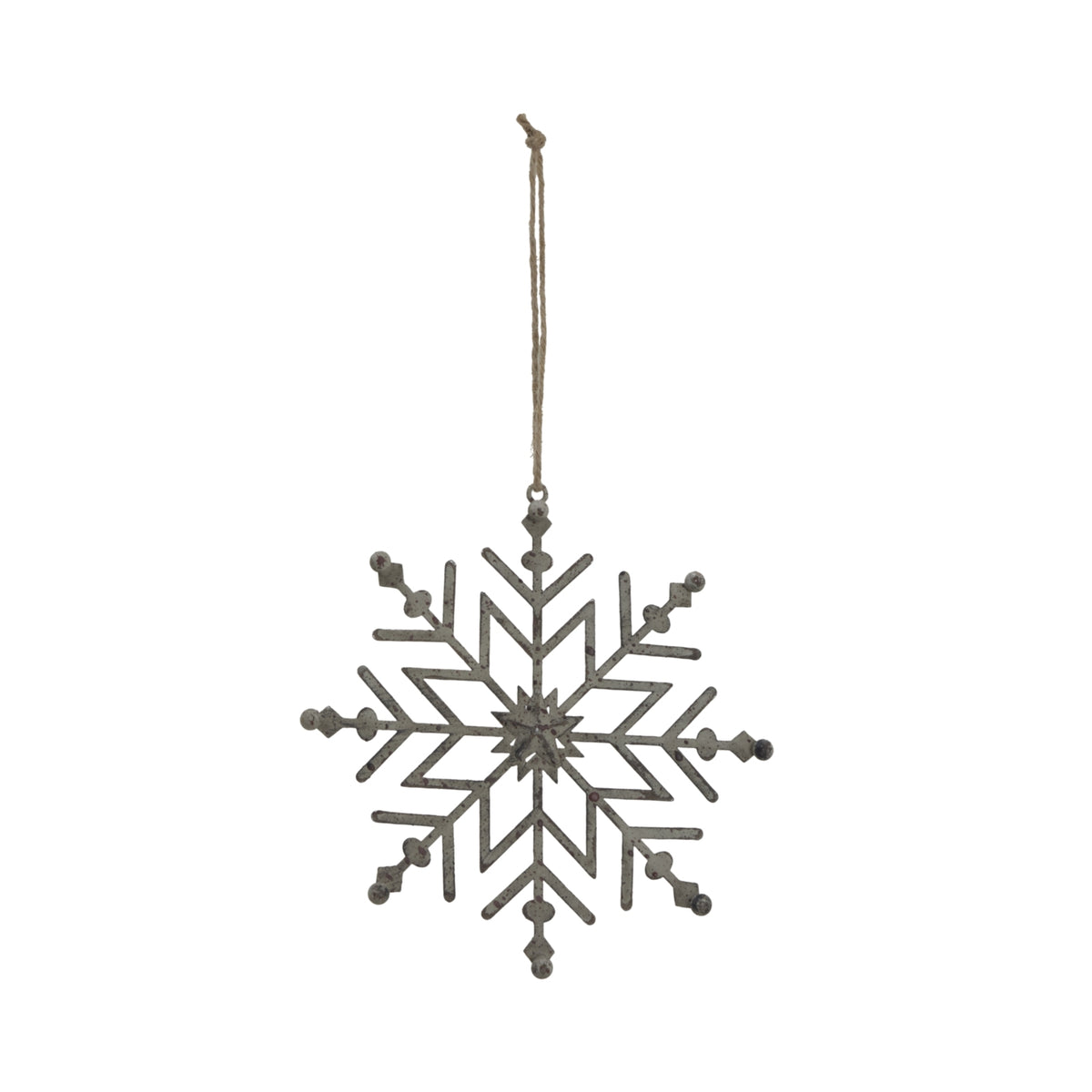 Rustic Hanging Ice Snowflake Decoration