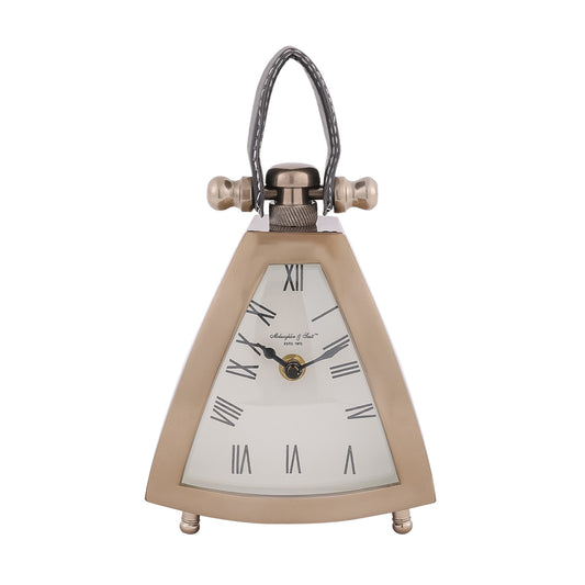 Isosceles Brass Curved Clock - small
