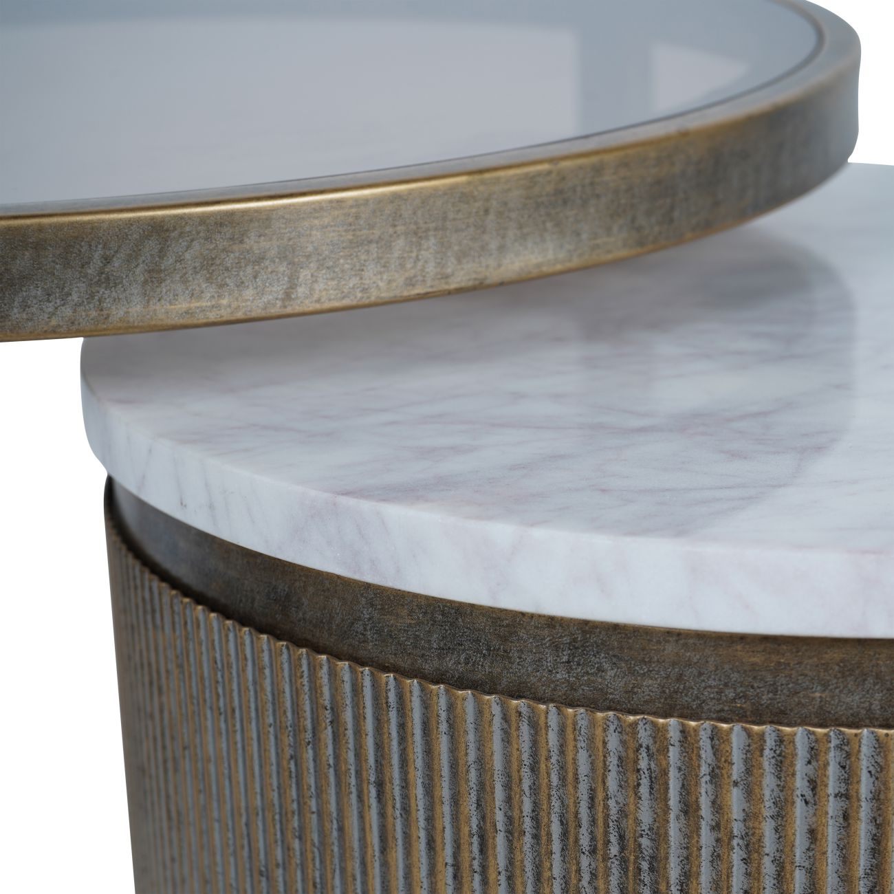 Belvedere Aged Gold Nest Tables