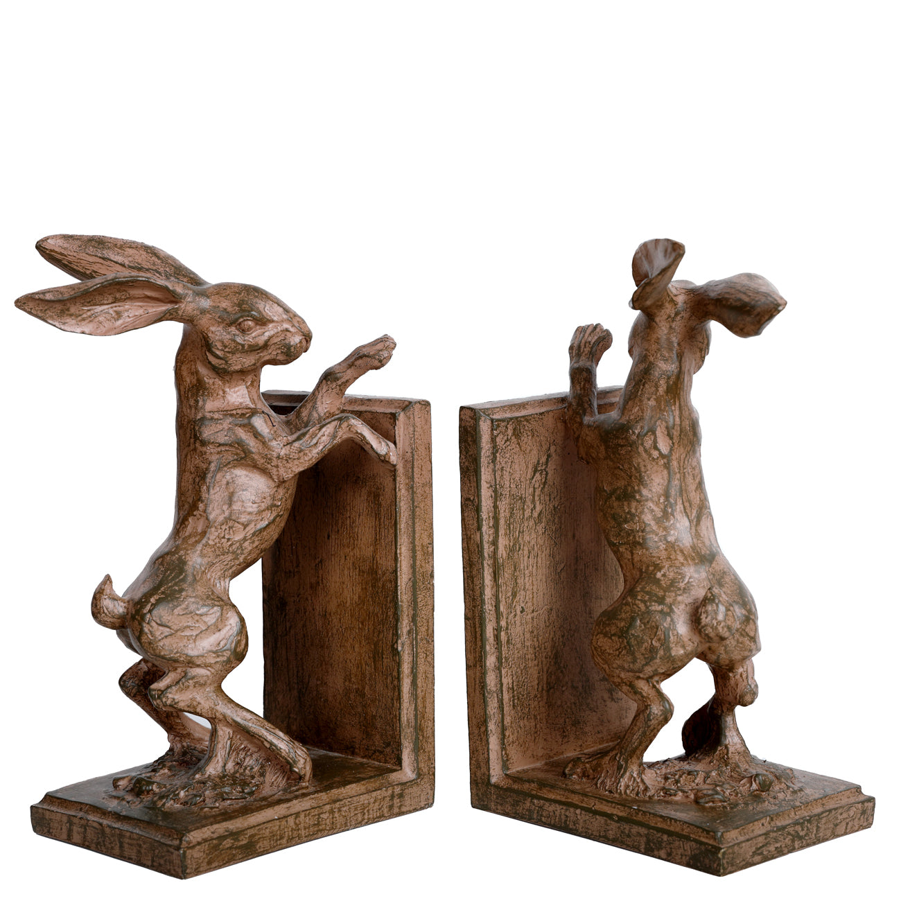 Hurrell Rustic Standing Hare Bookends