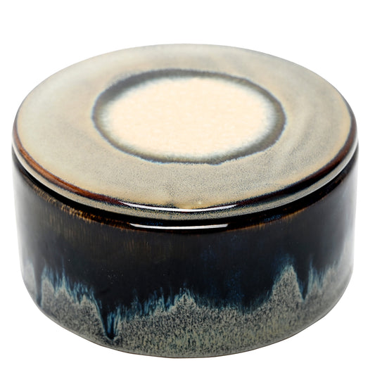 Medway Blue Reactive Glaze Candle Blue