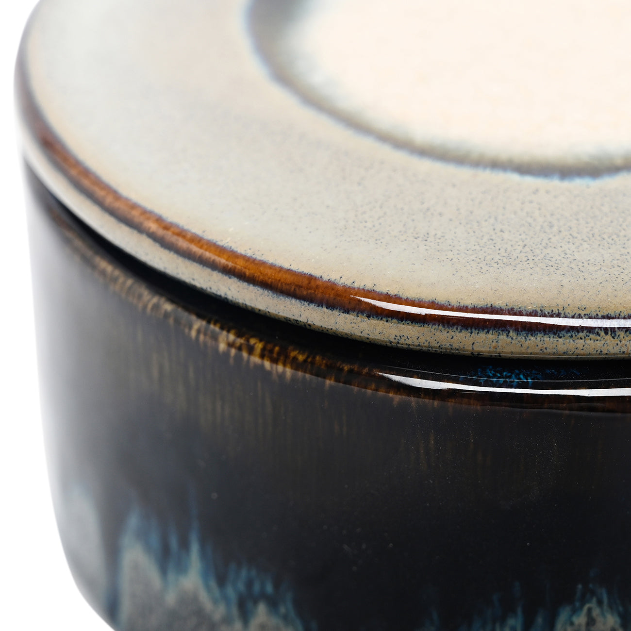 Medway Blue Reactive Glaze Candle Blue