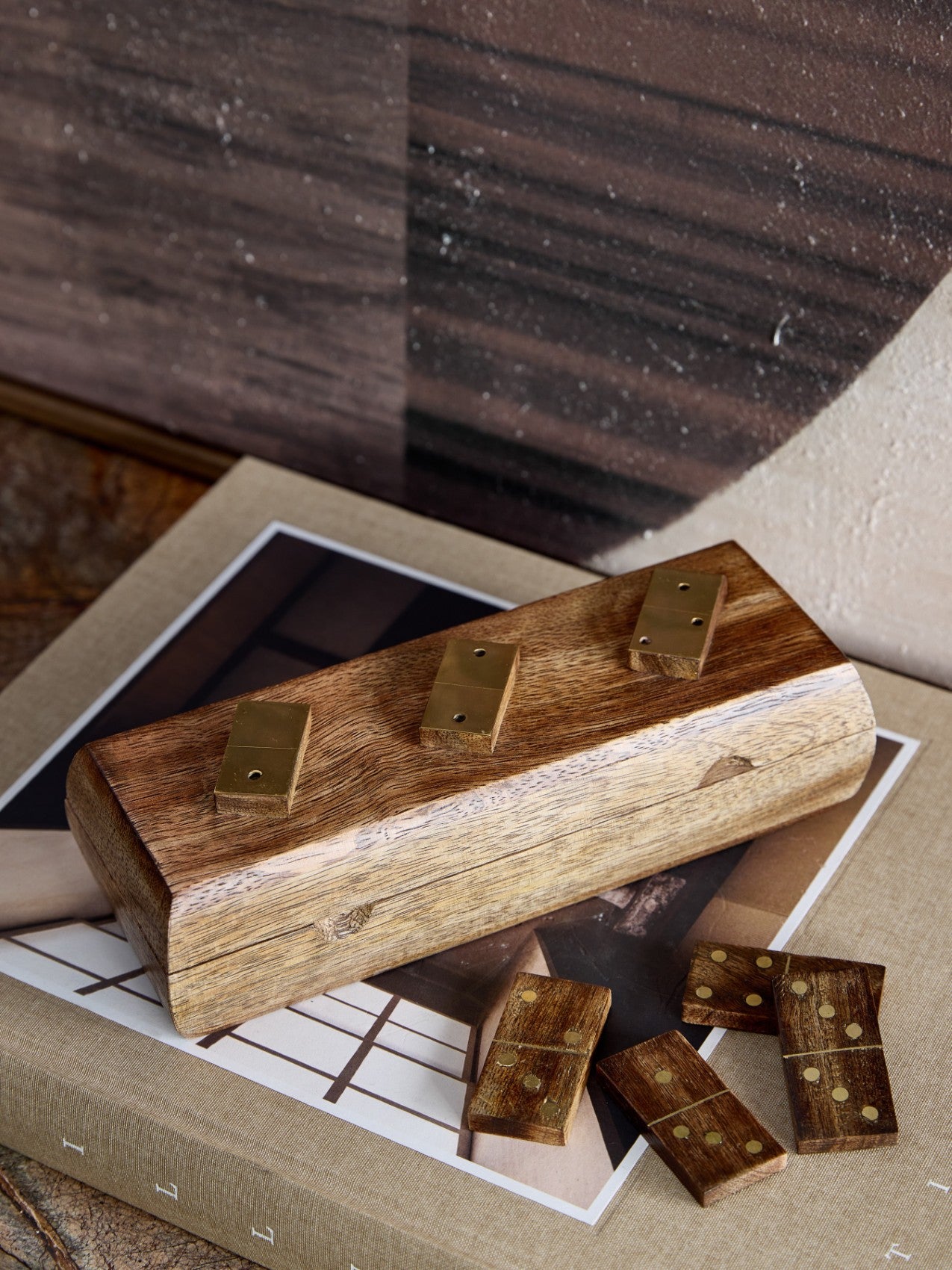 Mango Wood Domino Game
