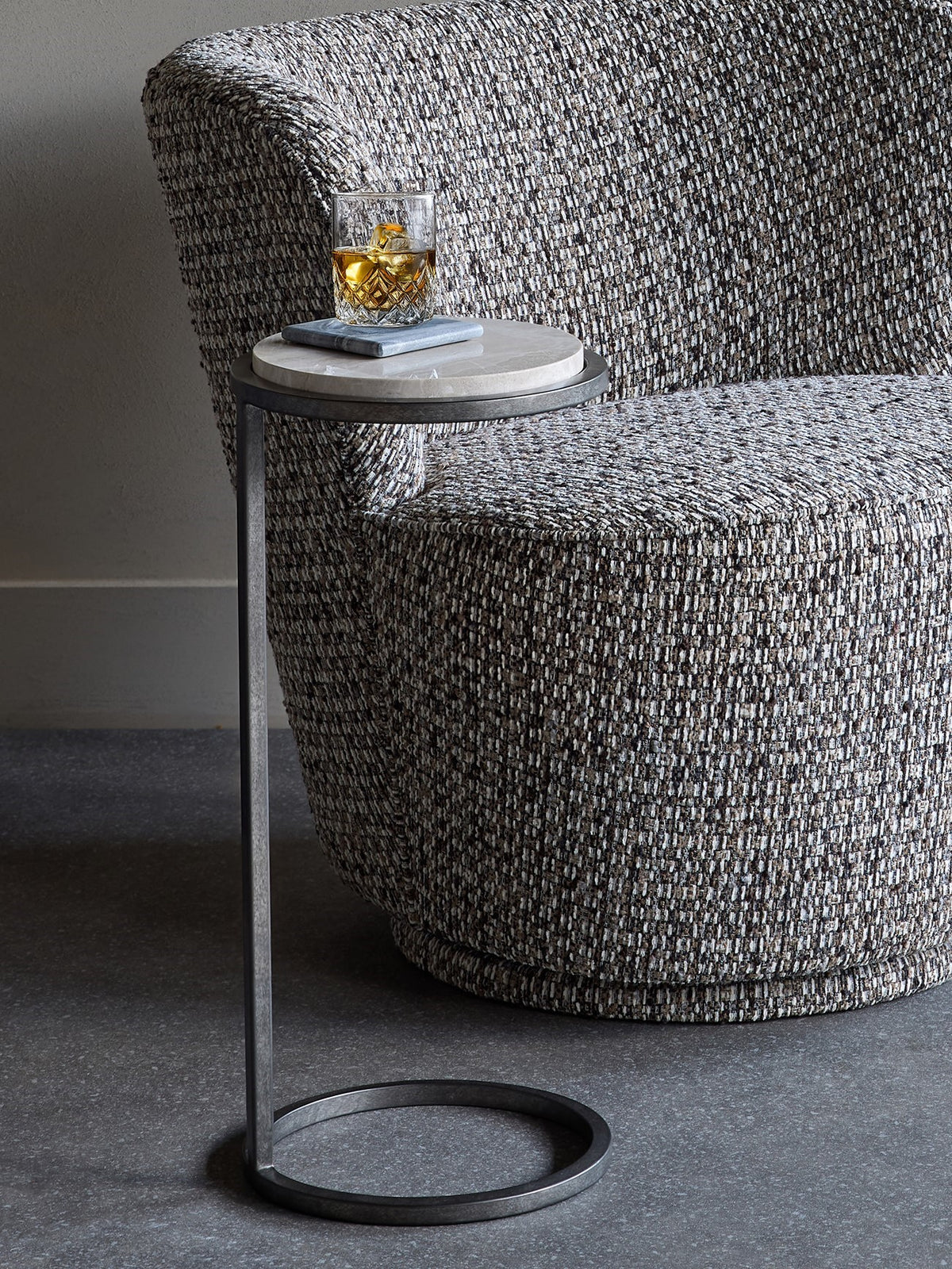 Iota Accent Grey Marble Table