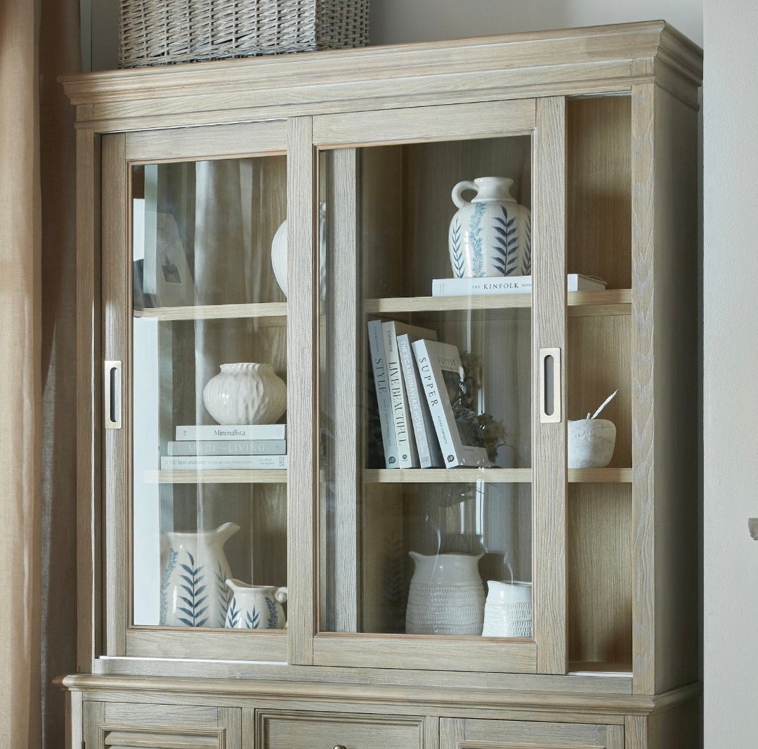 Delphine sliding door glass dresser top