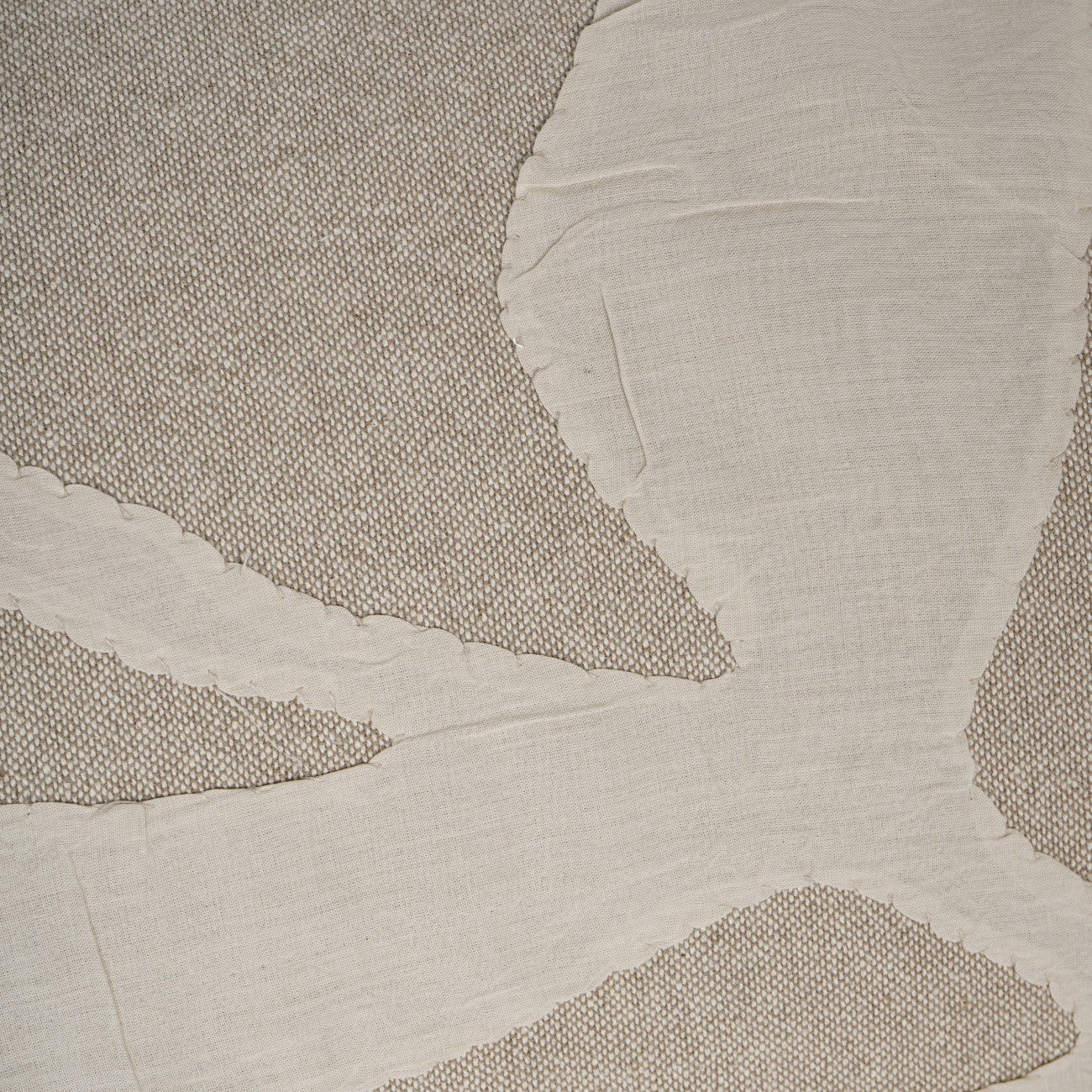 Beige large leaf cushion
