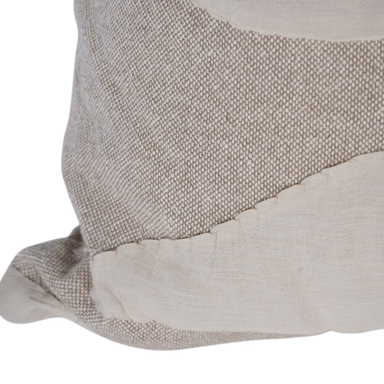 Beige large leaf cushion