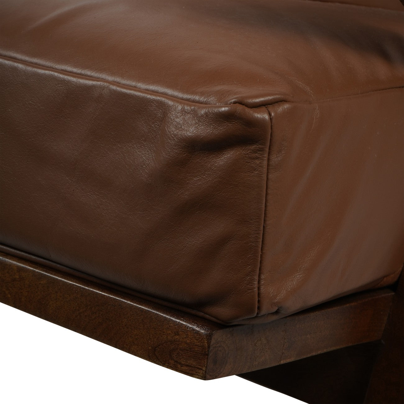 Atherton Wooden Leather Armchair
