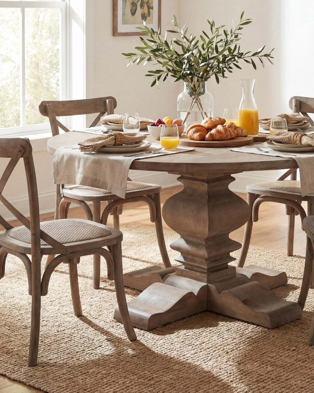 Copgrove Collection Round Pedestal Dining Table