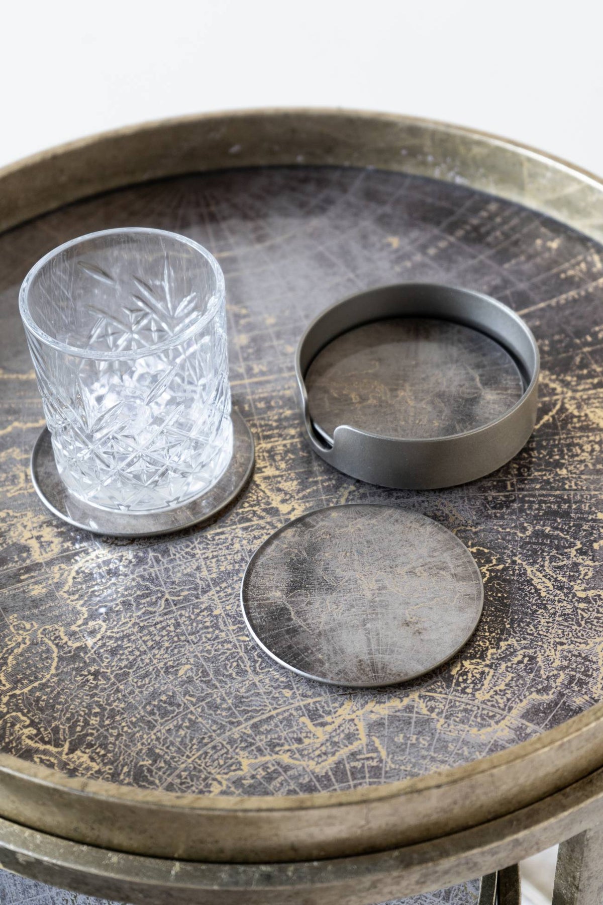 Vienna Antique Gold Atlas Coasters