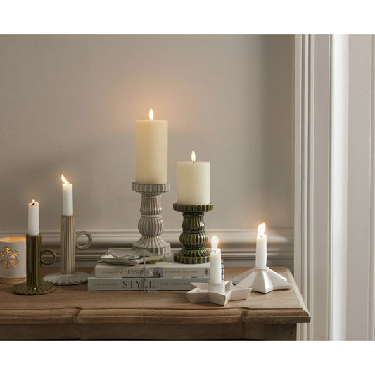 Alora Ceramic Pillar Candle Holder - Seasons Home Interiors
