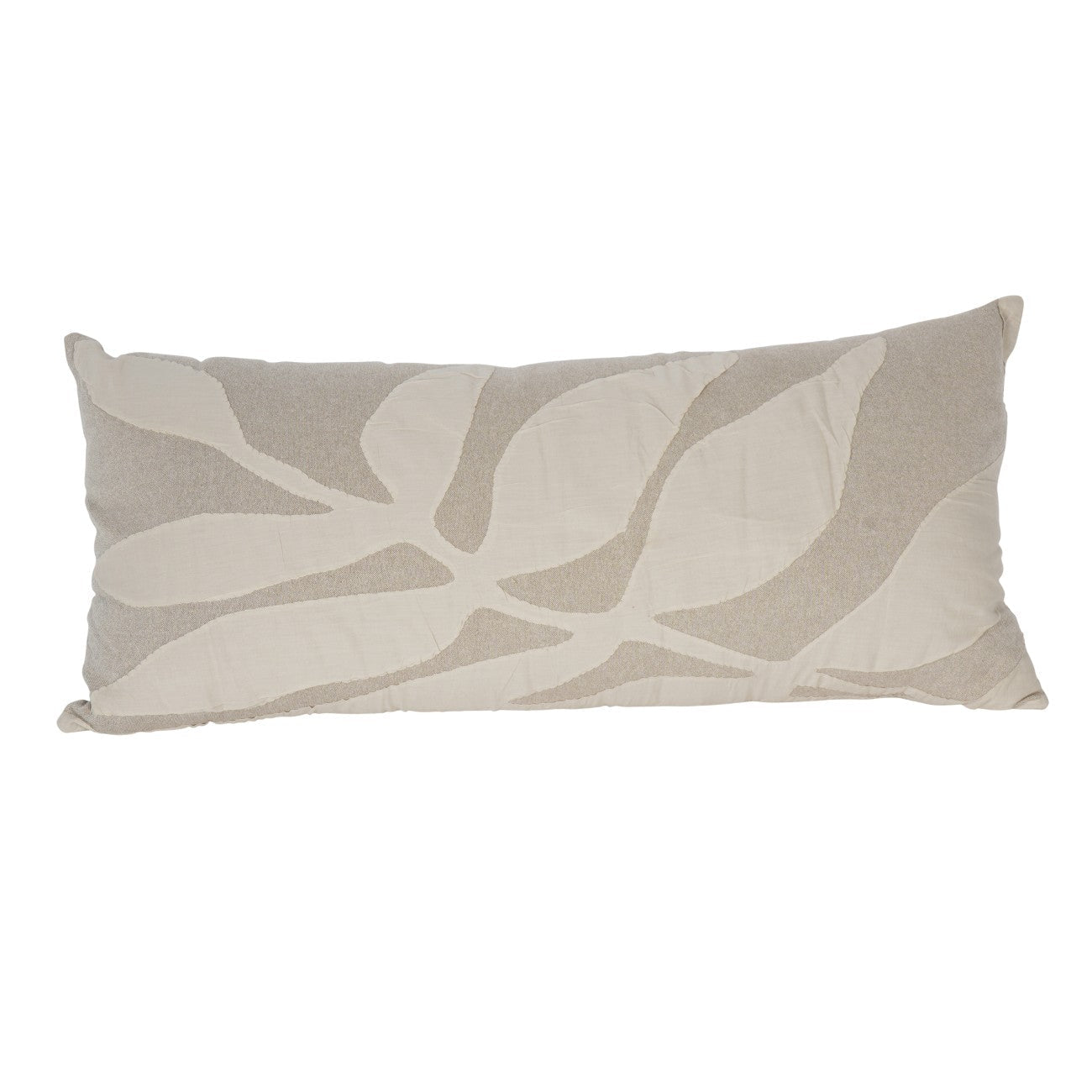 Beige large leaf cushion - Seasons Home Interiors