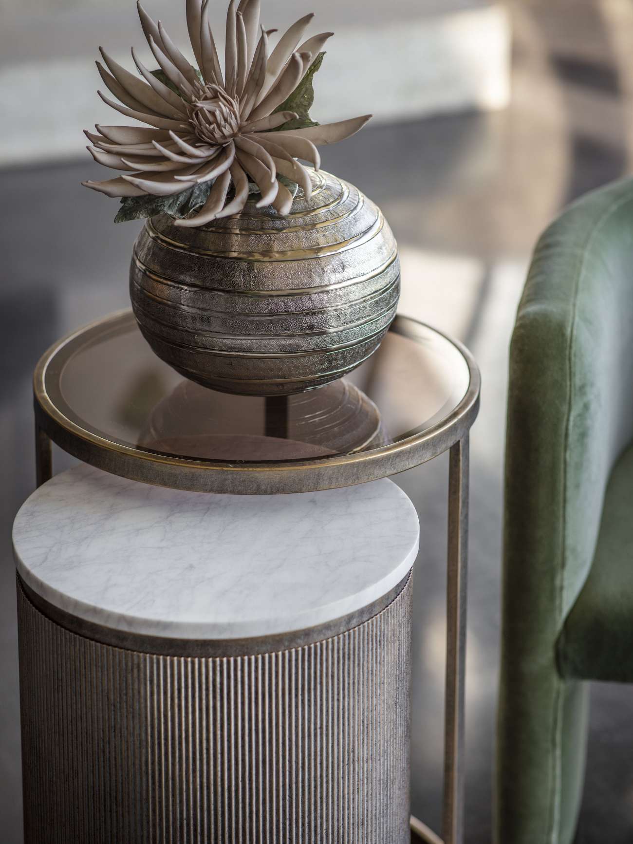 Belvedere Aged Gold Nest Tables - Seasons Home Interiors