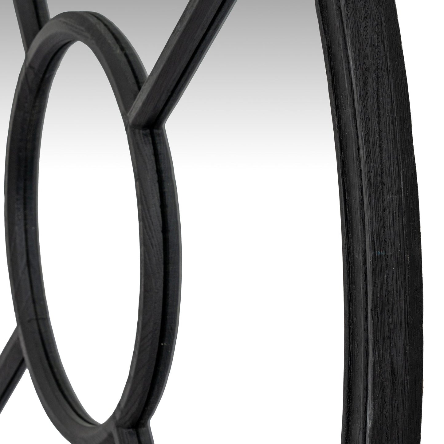 Black Wood Round Window Mirror - Seasons Home Interiors