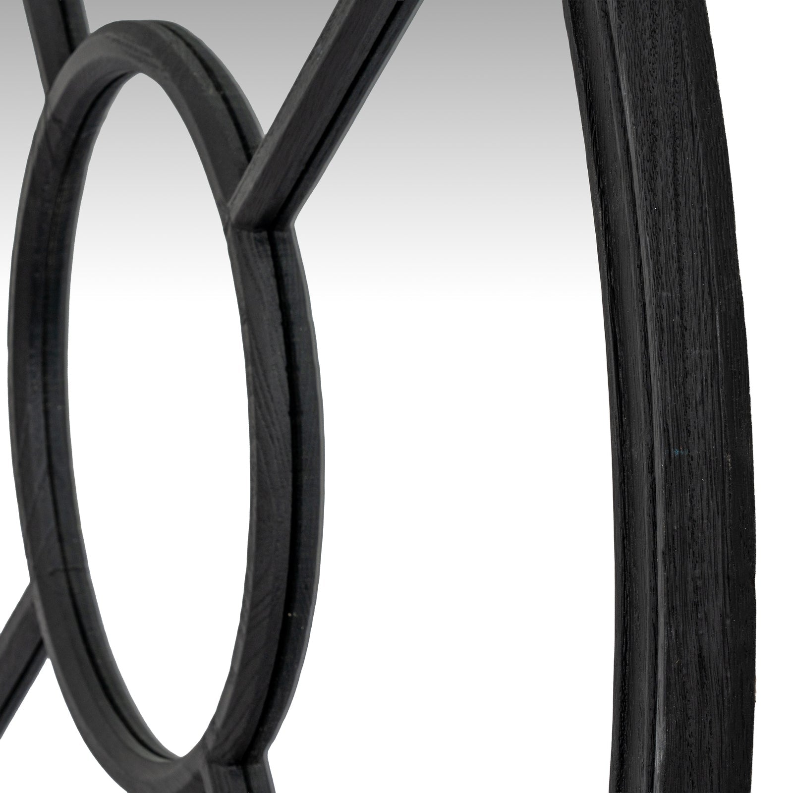 Black Wood Round Window Mirror - Seasons Home Interiors
