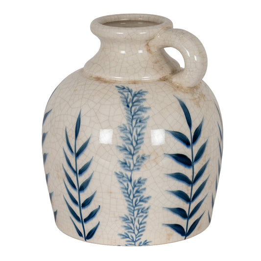 Blue Flora Amphora Jug Vase - Seasons Home Interiors