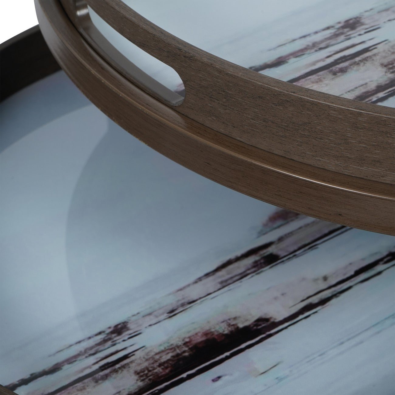 Blurred Seascape Set of 2 Side Tray Tables - Seasons Home Interiors