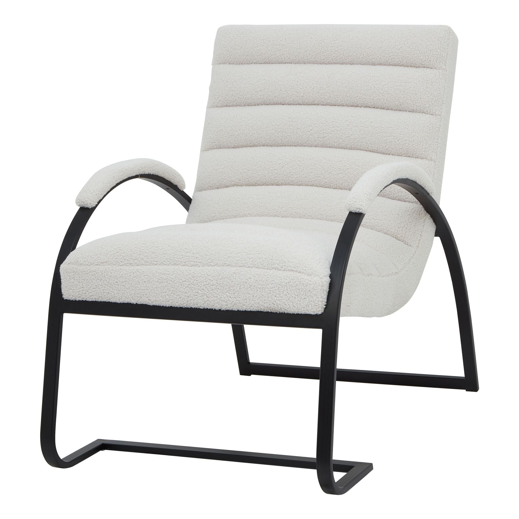 Boucle Ribbed Ark Chair - Seasons Home Interiors