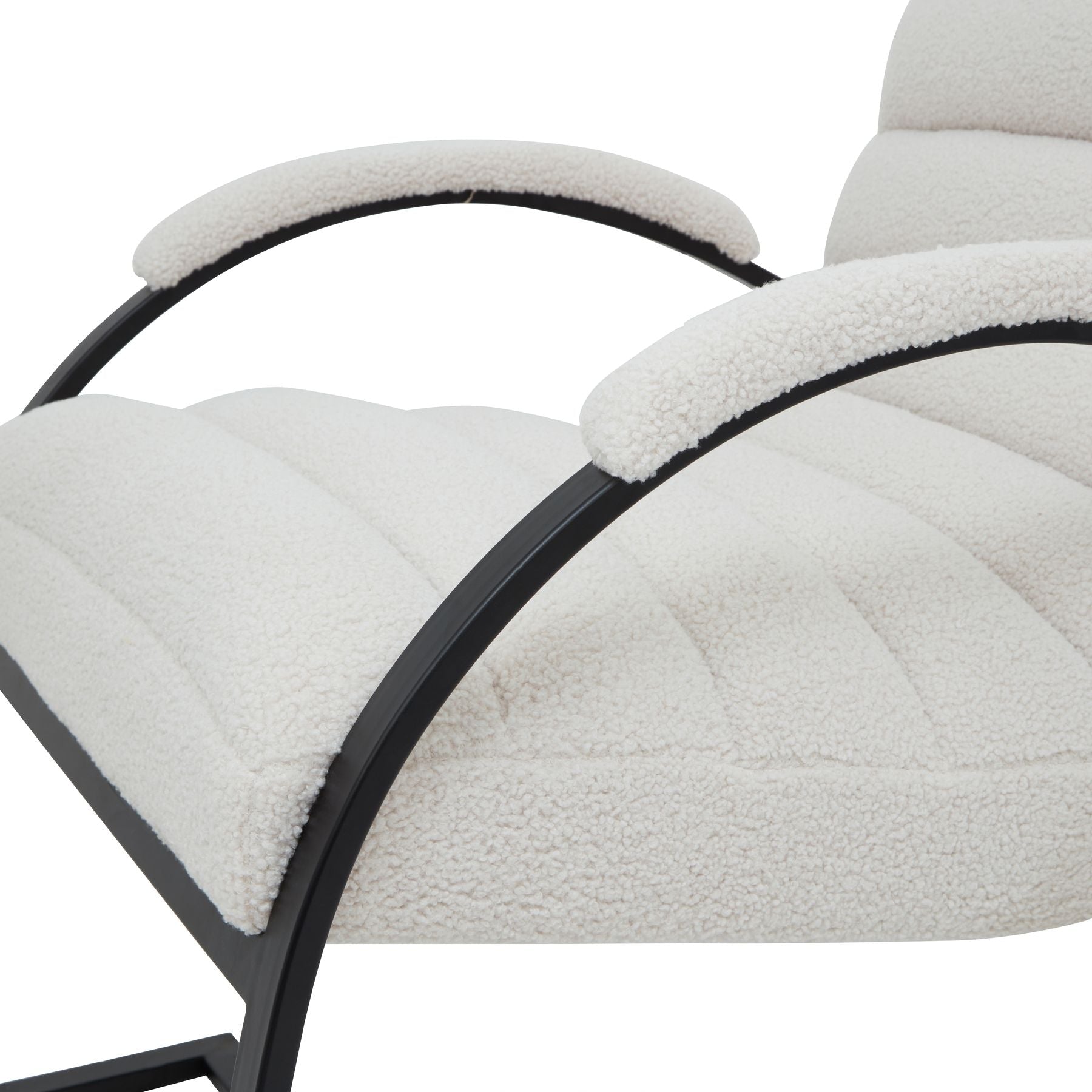 Boucle Ribbed Ark Chair - Seasons Home Interiors