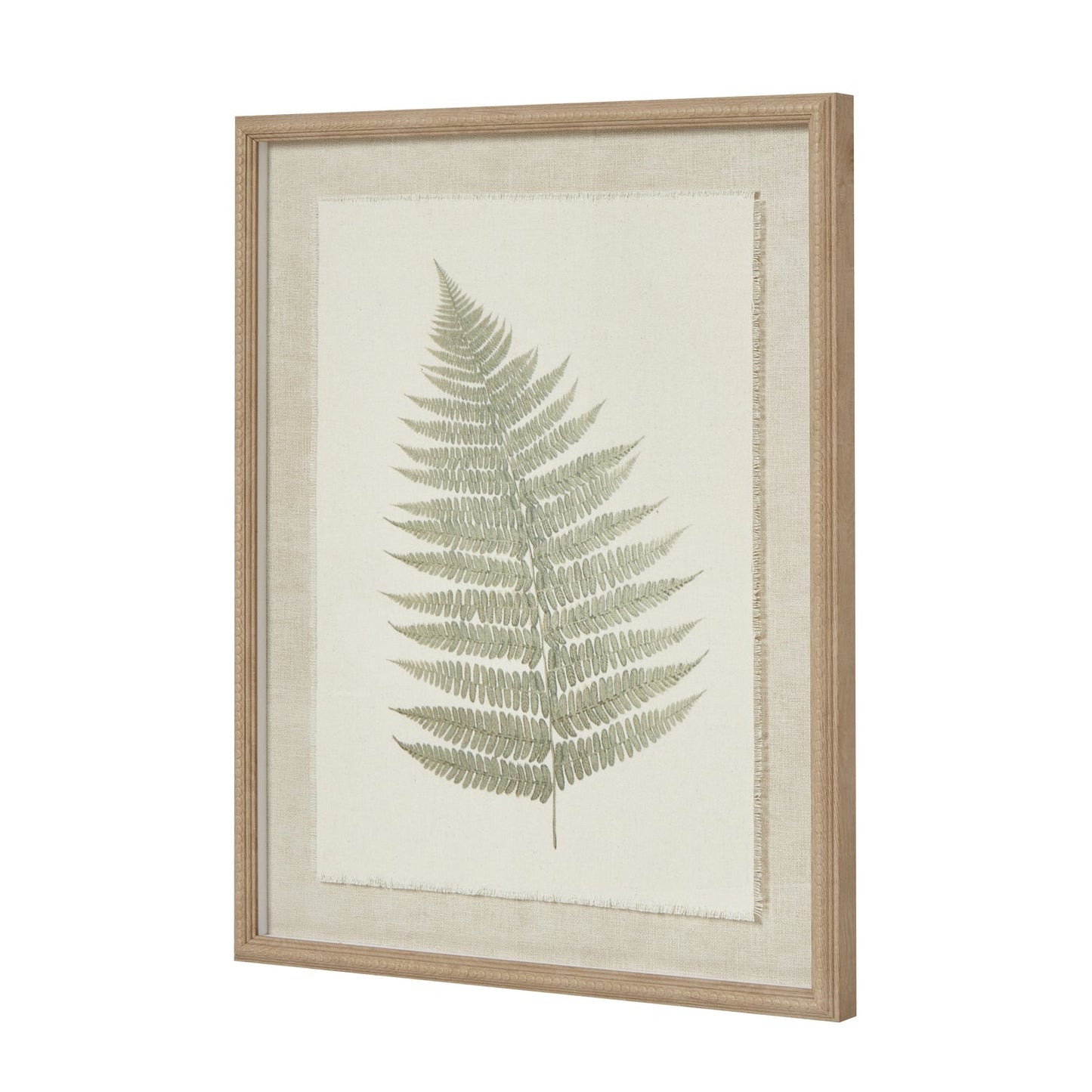 Bracken Art On Texture-Torn Paper With Beaded Frame - Seasons Home Interiors