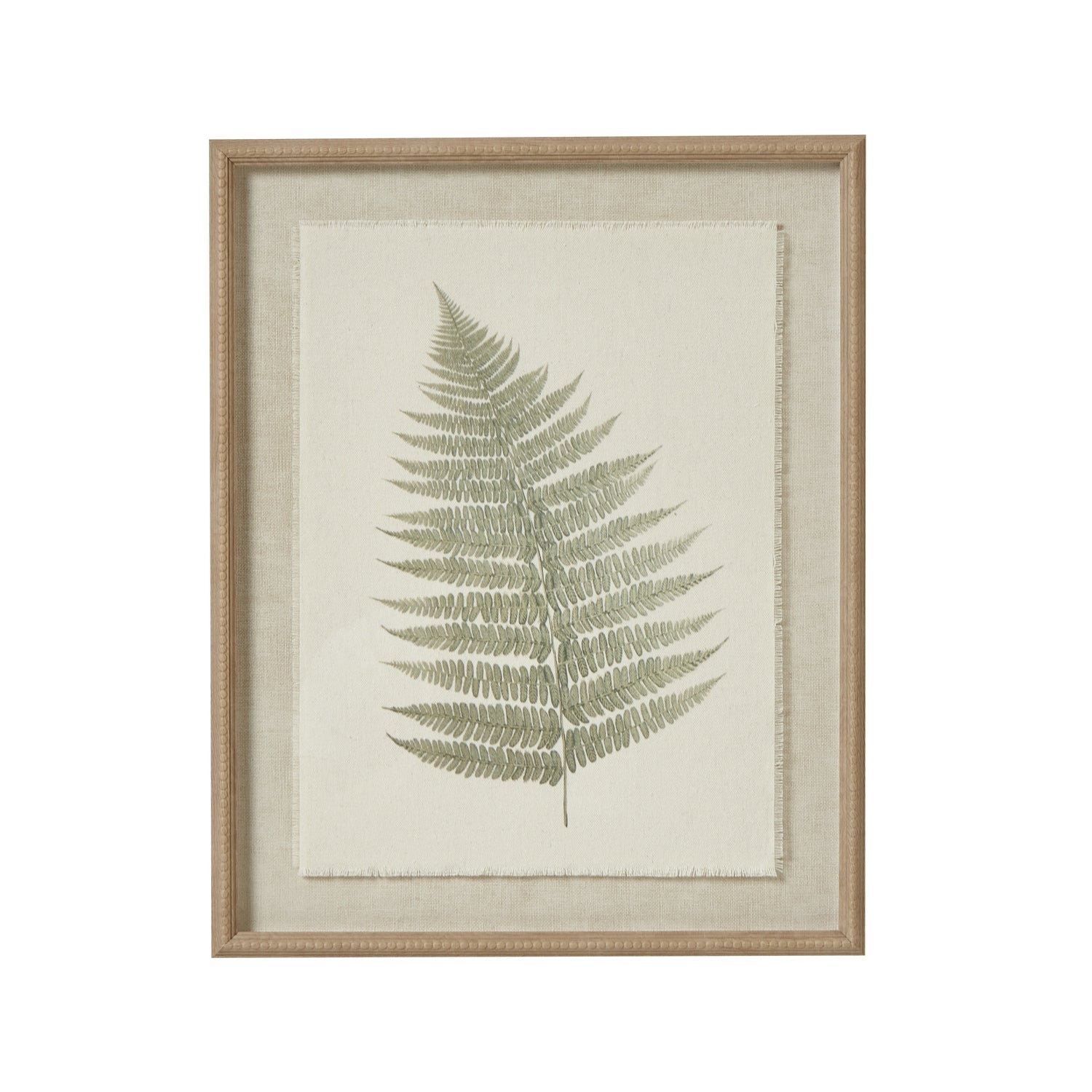 Bracken Art On Texture-Torn Paper With Beaded Frame - Seasons Home Interiors