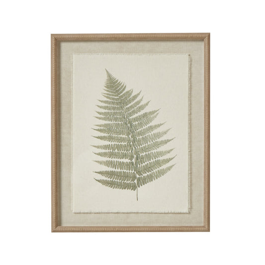 Bracken Art On Texture-Torn Paper With Beaded Frame - Seasons Home Interiors