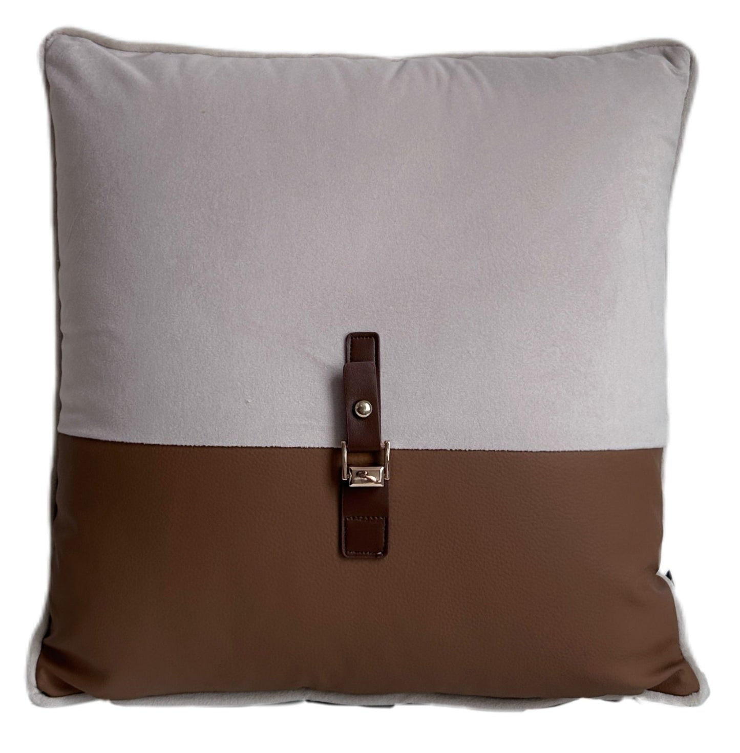 Buckle Up Neutral Cushion - Seasons Home Interiors