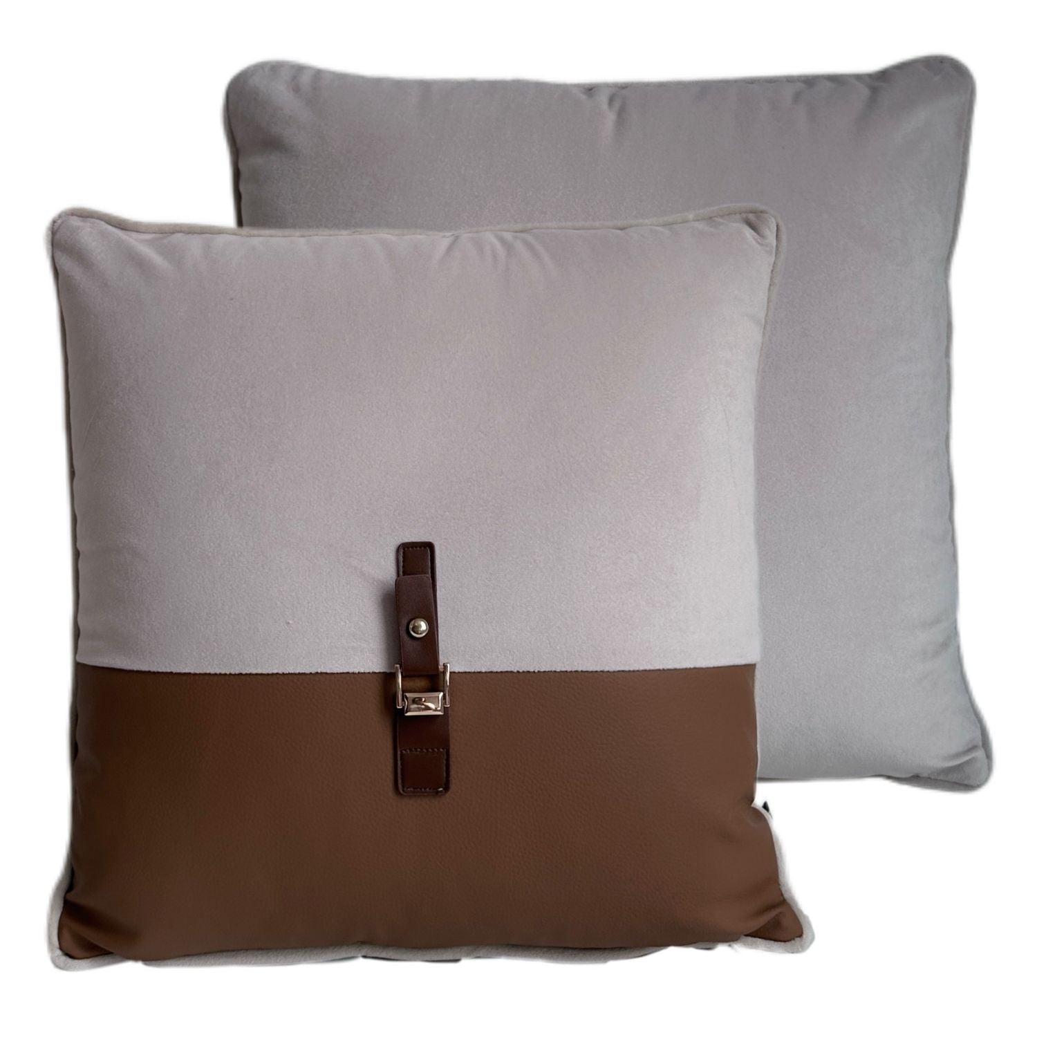 Buckle Up Neutral Cushion - Seasons Home Interiors