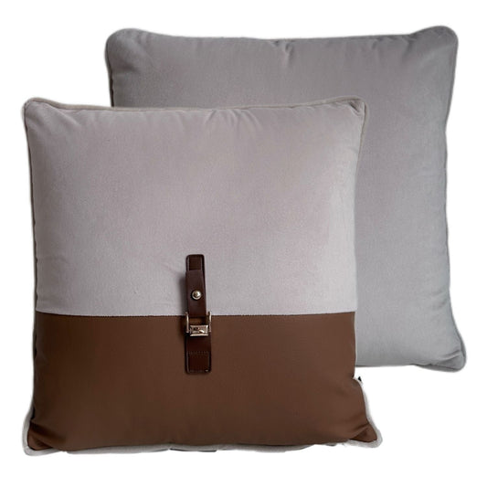 Buckle Up Neutral Cushion - Seasons Home Interiors