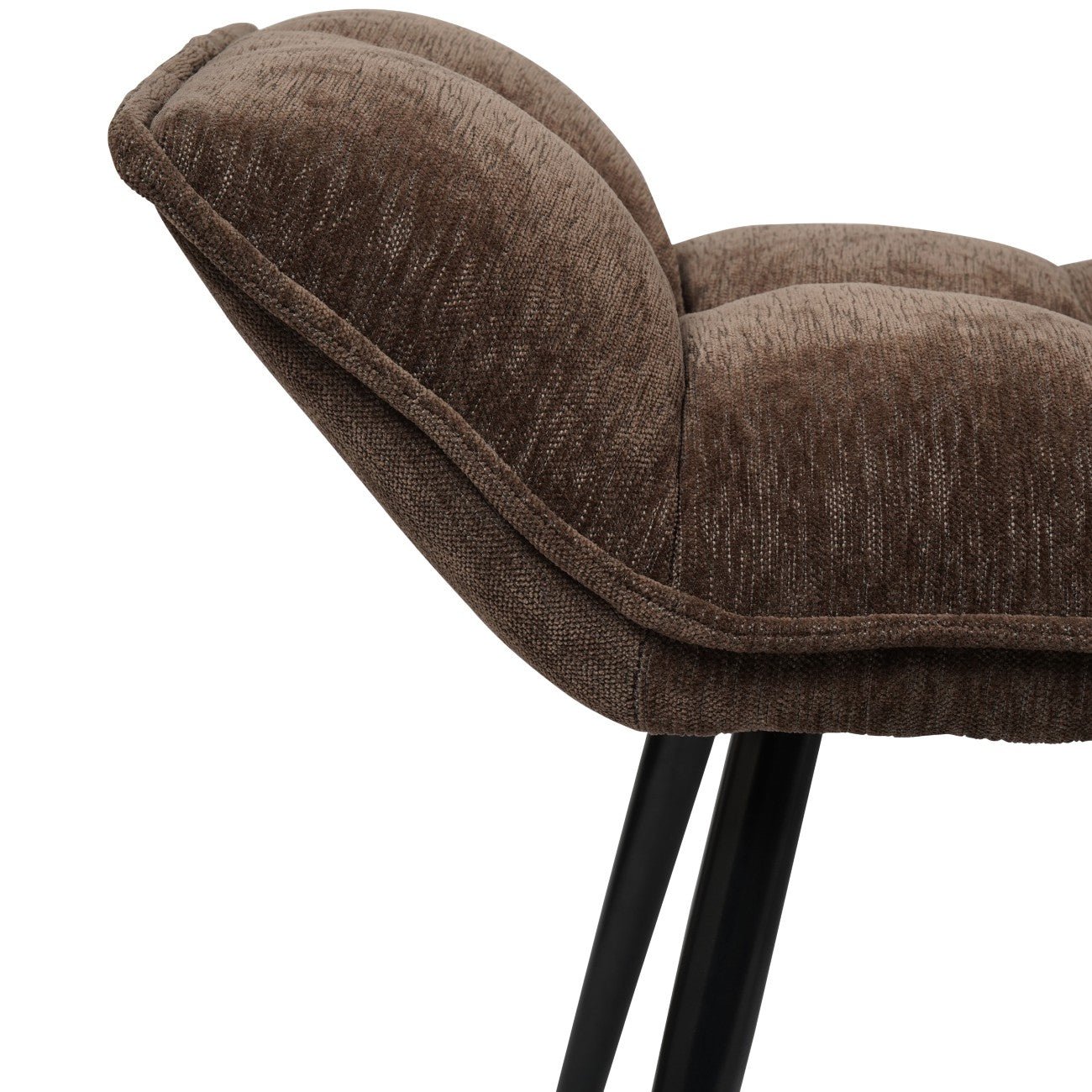 Chrishall Occasional Chair with Footstool in Brown Velour - Seasons Home Interiors