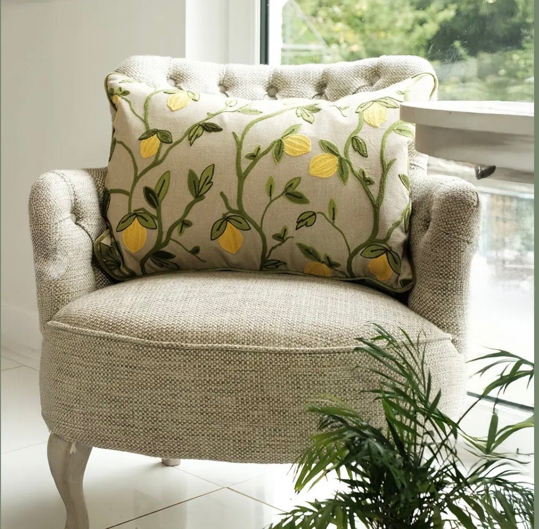 Citrus Orchard Lemon Cushion - Seasons Home Interiors