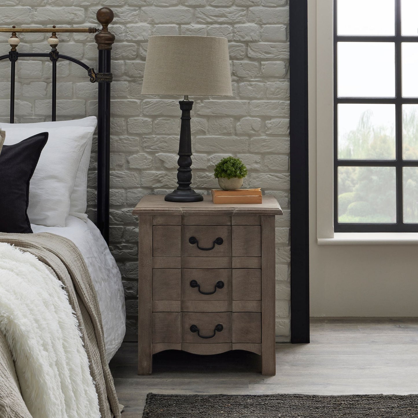 Copgrove Collection 3 Drawer Bedside Table - Seasons Home Interiors