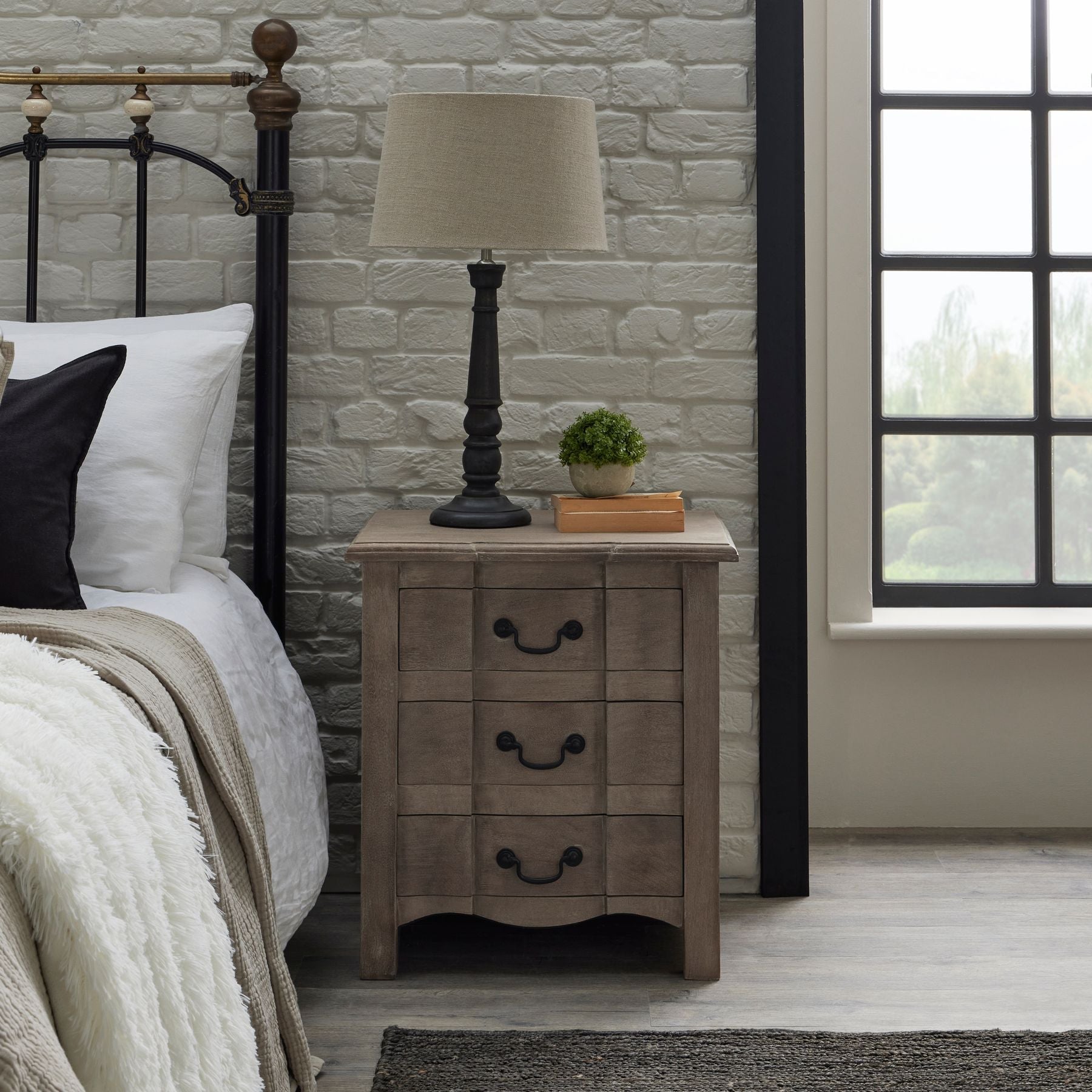Copgrove Collection 3 Drawer Bedside Table - Seasons Home Interiors