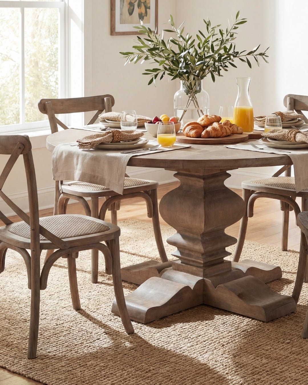Copgrove Collection Round Pedestal Dining Table - Seasons Home Interiors