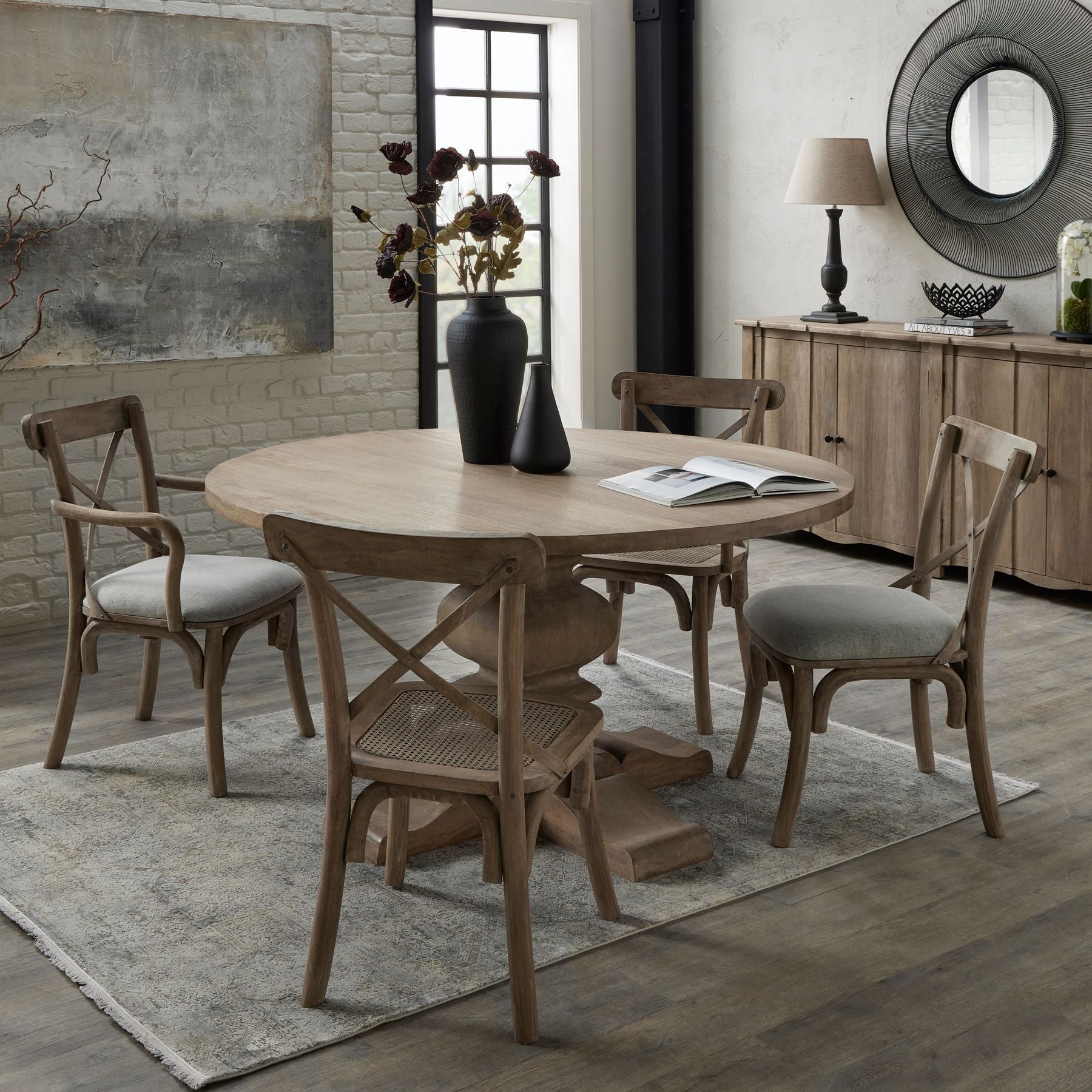 Copgrove Collection Round Pedestal Dining Table - Seasons Home Interiors