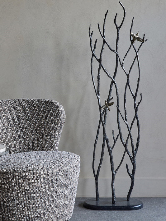 Decorative Screen Sculpture with Branches and Birds - Seasons Home Interiors