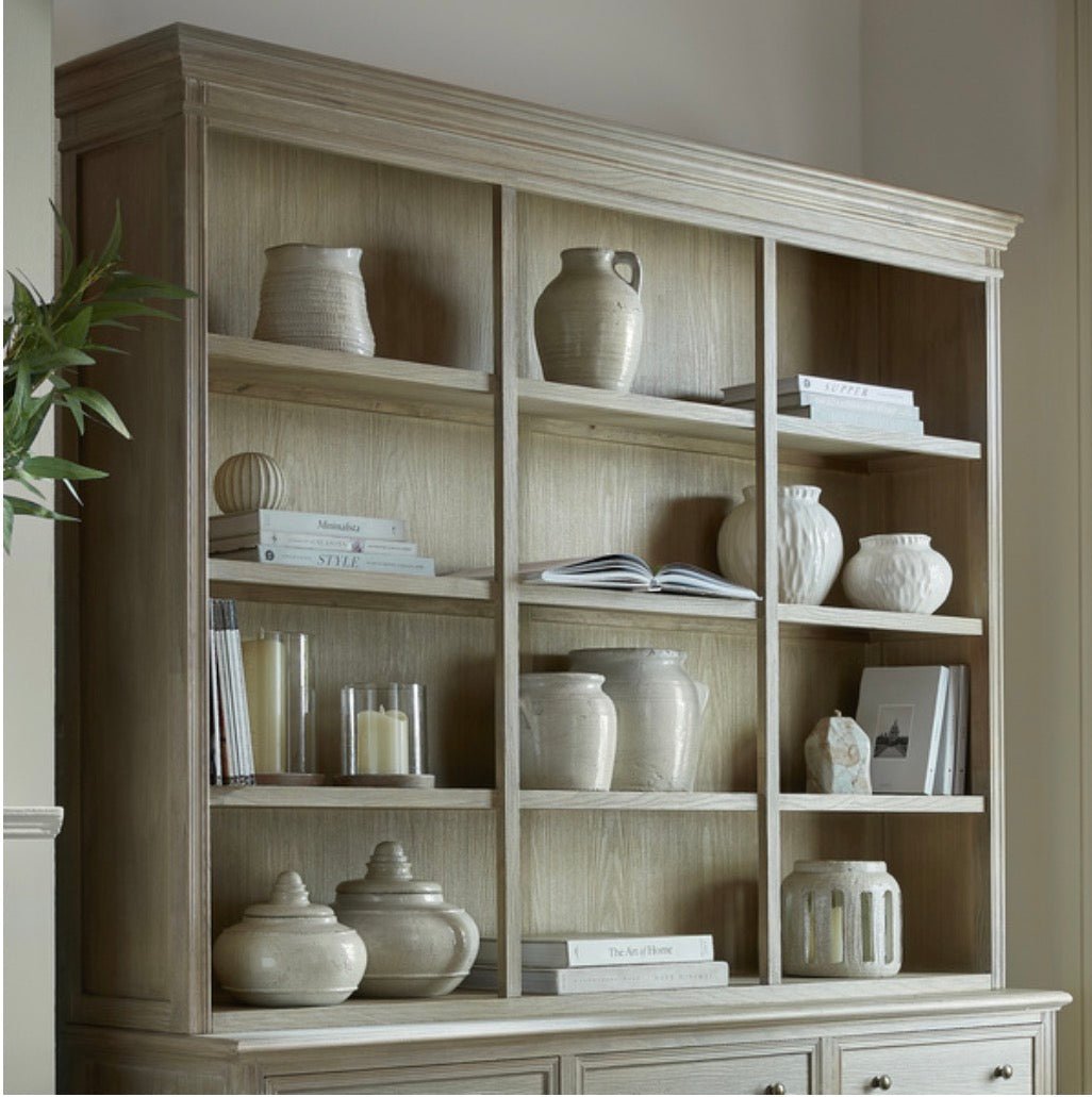 Delphine collection 2 shelf large dresser top - Seasons Home Interiors