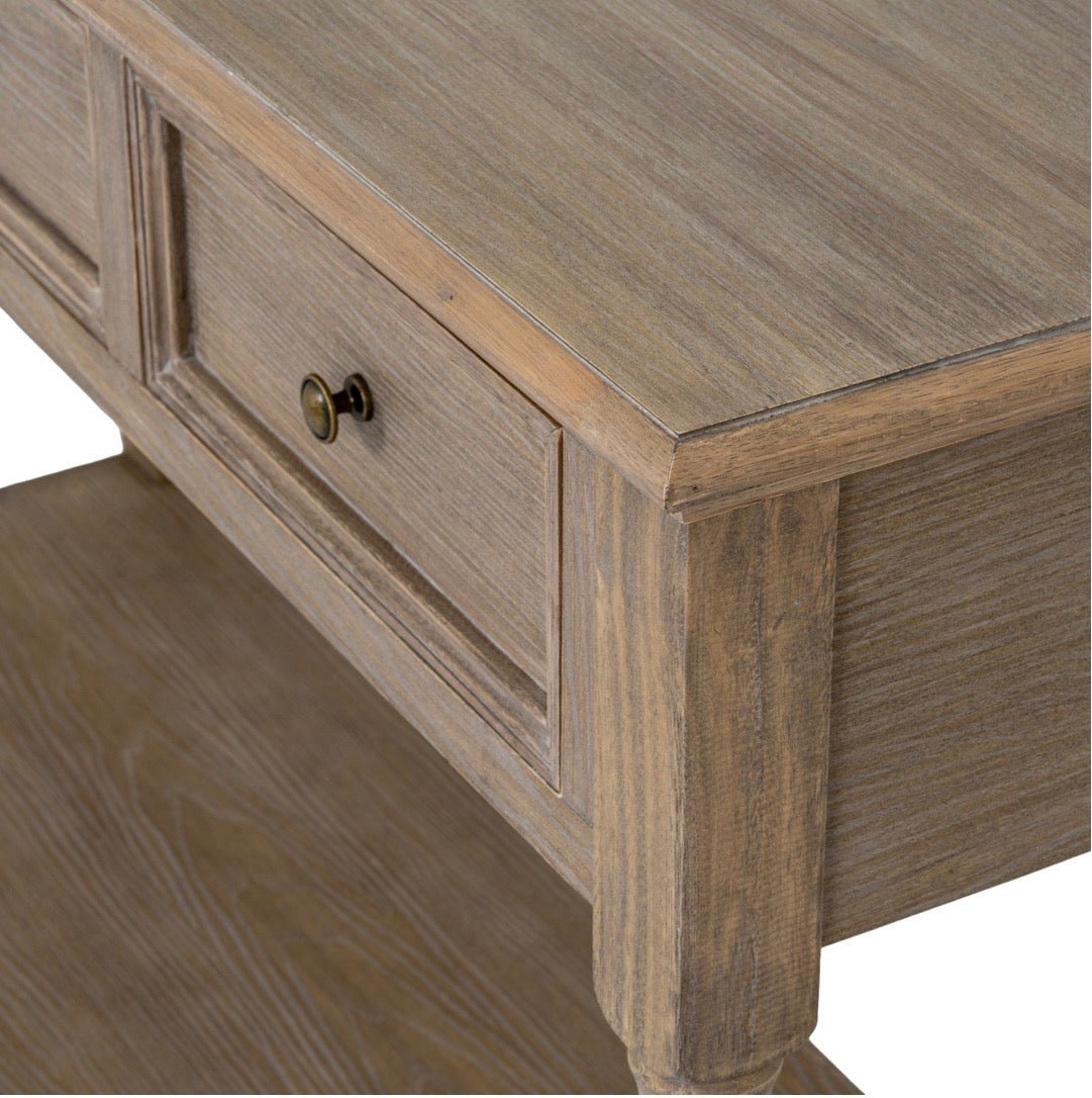 Delphine Collection 3 Drawer Console With Shelf - Seasons Home Interiors