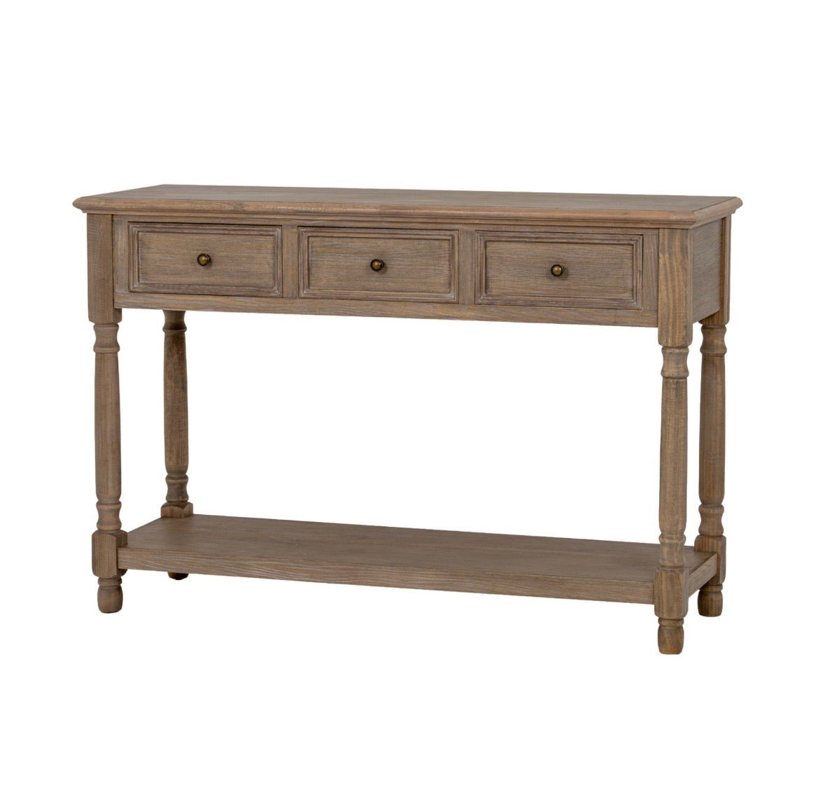 Delphine Collection 3 Drawer Console With Shelf - Seasons Home Interiors